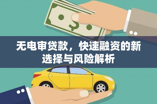 枋山无电审贷款，快速融资的新选择与风险解析
