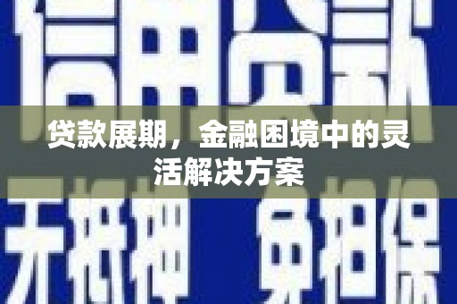 枋山贷款展期，金融困境中的灵活解决方案