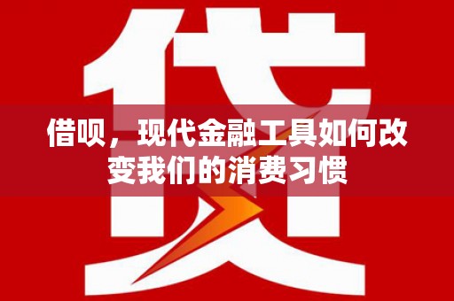 枋山借呗，现代金融工具如何改变我们的消费习惯