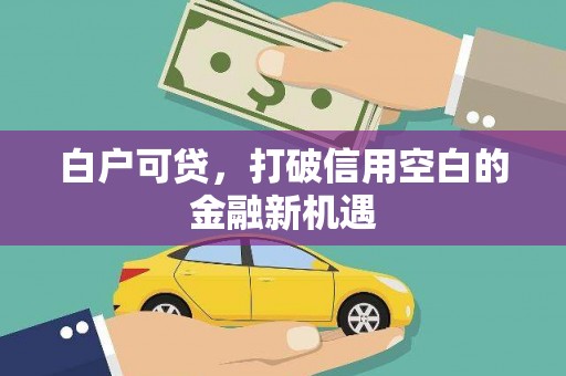 枋山白户可贷，打破信用空白的金融新机遇