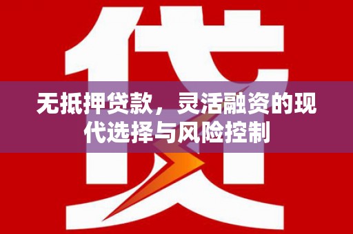 枋山无抵押贷款，灵活融资的现代选择与风险控制
