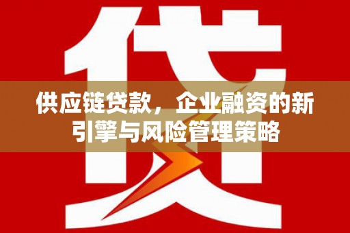 枋山供应链贷款，企业融资的新引擎与风险管理策略