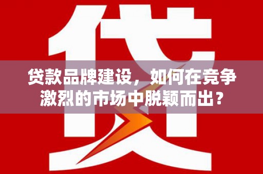 枋山贷款品牌建设，如何在竞争激烈的市场中脱颖而出？