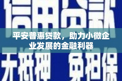 枋山平安普惠贷款，助力小微企业发展的金融利器