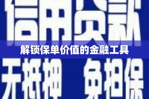 枋山解锁保单价值的金融工具