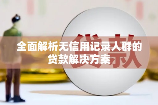枋山全面解析无信用记录人群的贷款解决方案